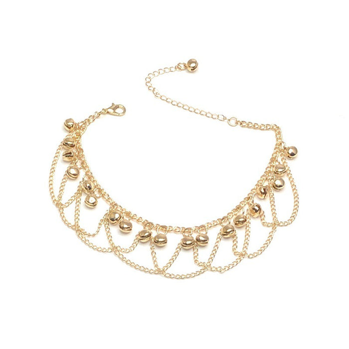 Wholesale bell anklets boho wave tassel bells JDC-AS-HuiY001