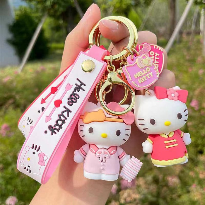 Wholesale cat series keychain cartoon couple jewelry bag car key pendant MOQ≥2 JDC-KC-JuXing001