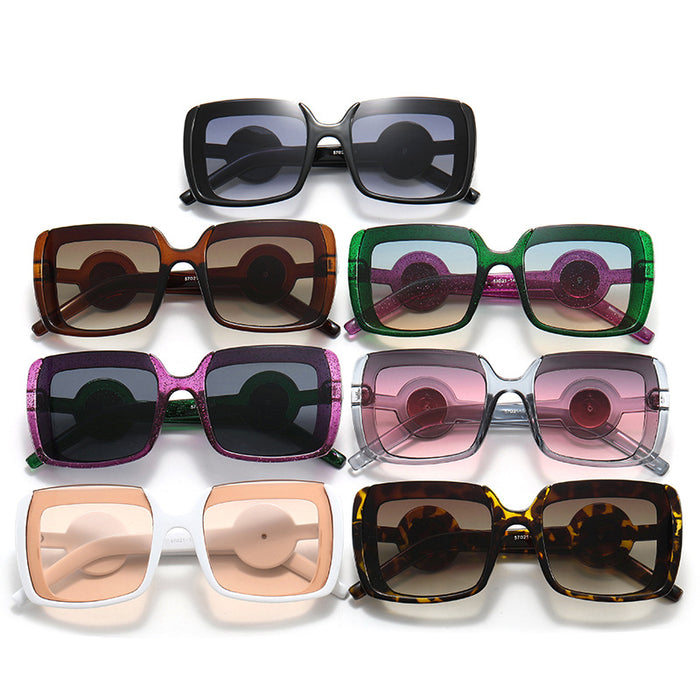 Wholesale Sunglasses AC Retro Half Frame Color Sunglasses MOQ≥2 JDC-SG-KaN013