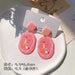 Jewelry WholesaleWholesale geometric candy color graffiti embossed stud stud earrings MOQ≥2 JDC-ES-XiaY002 Earrings 夏樱 %variant_option1% %variant_option2% %variant_option3%  Factory Price JoyasDeChina Joyas De China