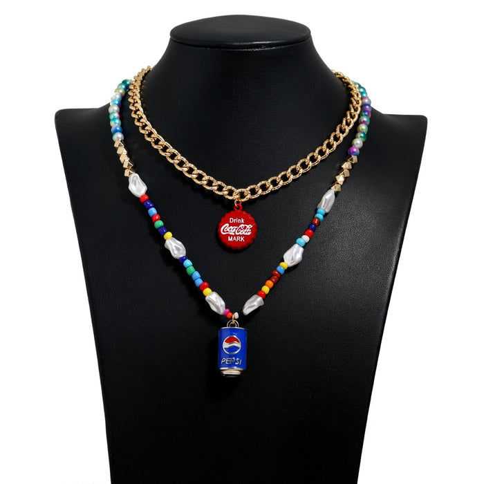 Wholesale Alloy Cola Pendant Necklace MOQ≥2 JDC-NE-GSLY001