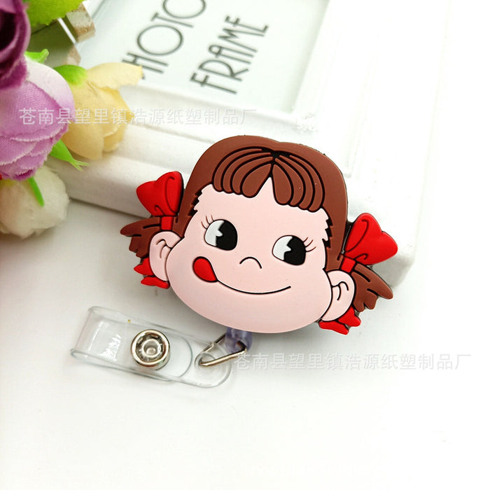 Wholesale Cartoon Fruit Soft Rubber Retractable Keychain MOQ≥2 JDC-KC-HaoYuan001