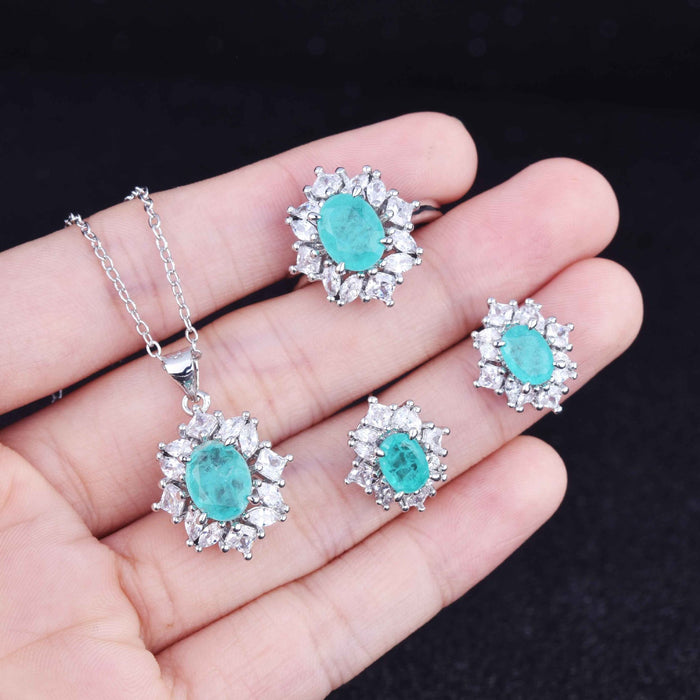 Wholesale Colored Gemstones Diamonds Copper Earrings Pendant Rings JDC-RS-ZhenR015