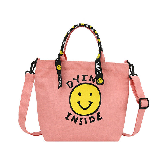 Wholesale Smiley Tote Canvas Bag Shoulder Bag JDC-SD-Wanan002