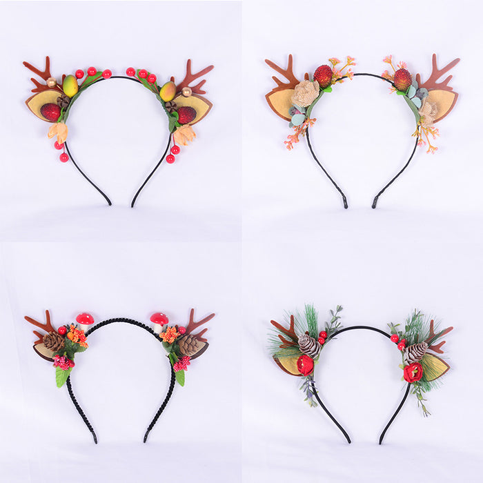 Wholesale Headband Fabric Christmas Elk Antlers JDC-HD-QingH001