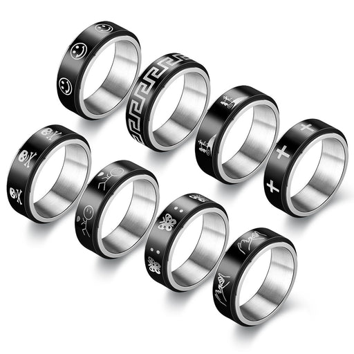 Jewelry WholesaleWholesale vacuum titanium steel rotating ring JDC-RS-Dingc012 Rings 顶潮 %variant_option1% %variant_option2% %variant_option3%  Factory Price JoyasDeChina Joyas De China