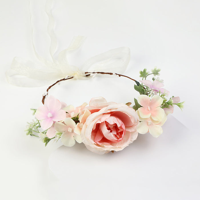 Wholesale Headband Fabric Plastic Bride Simulation Garland Dress Accessories MOQ≥3 JDC-HD-XINY003