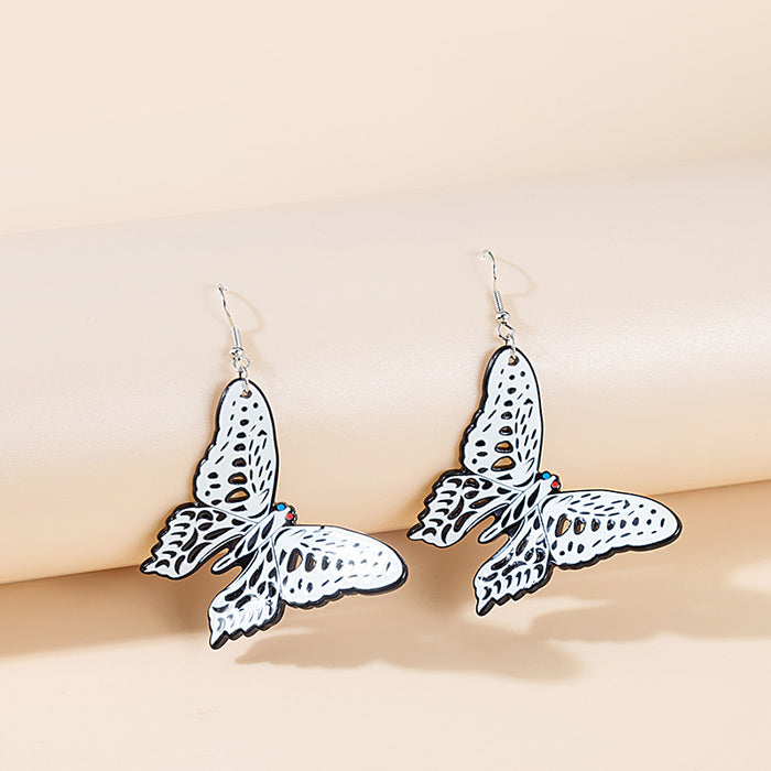 Wholesale Colorful Glass Butterfly Acrylic Earrings JDC-ES-MDD010