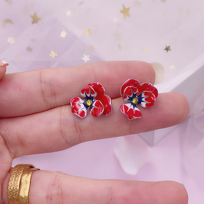 Wholesale Earrings Alloy Super Fairy Retro Flower Stud Earrings JDC-ES-Nina008