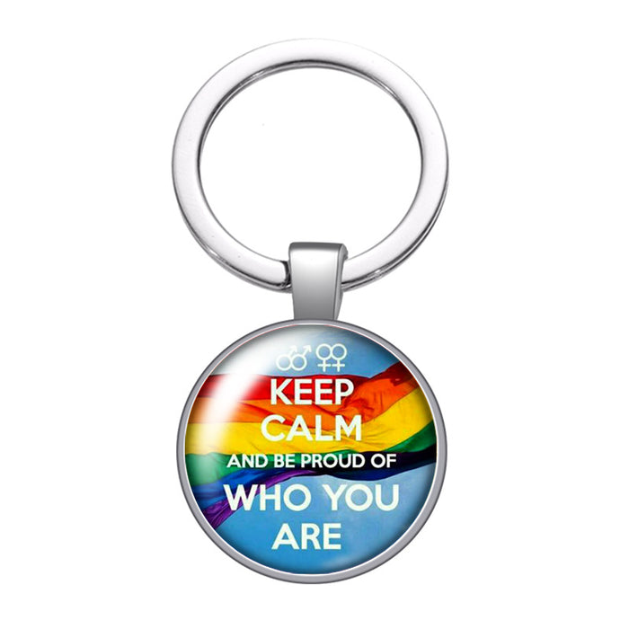 Wholesale LGBT Pride Day Alloy Time Stone Keychain JDC-KC-CMX002