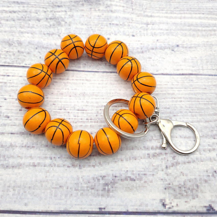 Wholesale 4th of July Independence Day Wooden Bead Bracelet Keychain Pendant MOQ≥2 JDC-KC-KDL001