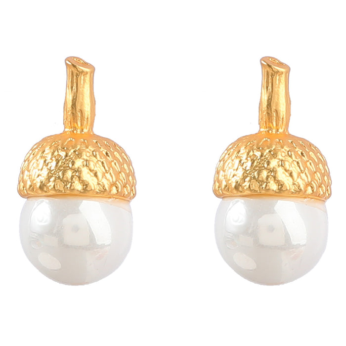 Wholesale Alloy Earrings with Pearls and Acorns JDC-ES-JL1062