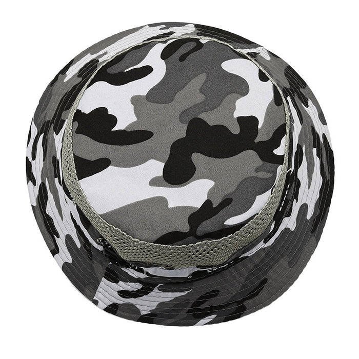 Wholesale camouflage fisherman hat Summer outdoor sunscreen hats breathable net eye JDC-FH-DingB003