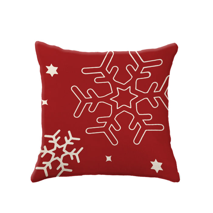 Wholesale Pillowcase Linen Christmas Snowflake Elk Santa Claus MOQ≥2 JDC-PW-Yunhan008