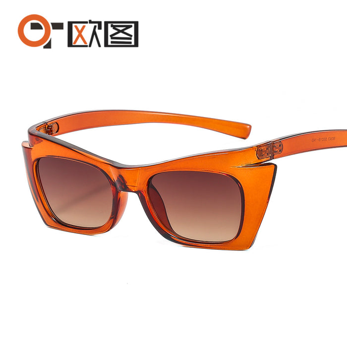 Wholesale Sunglasses PC Full Frame Cat Eyes JDC-SG-OuT037