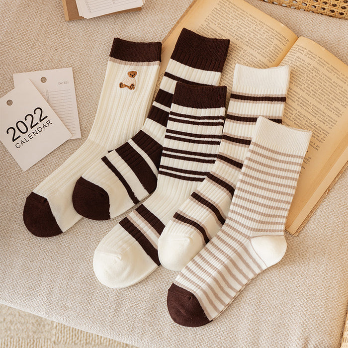 Wholesale Sock Cotton Sweat Absorbing Socks Striped MOQ≥2 JDC-SK-CYu021