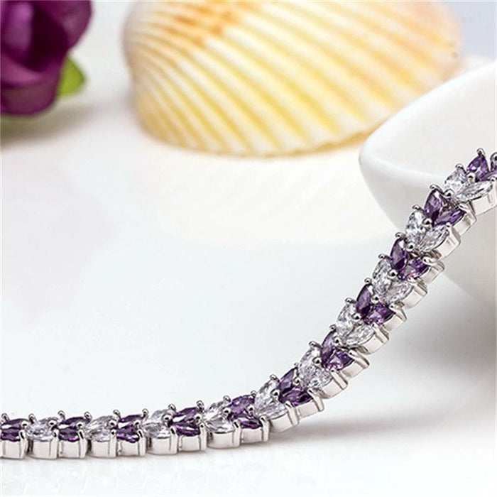 Jewelry WholesaleWholesale Natural Crystal Zircon Marquise Wheat Ear Bracelet Tennis Chain JDC-BT-ShengY005 Bracelet 神韵 %variant_option1% %variant_option2% %variant_option3%  Factory Price JoyasDeChina Joyas De China