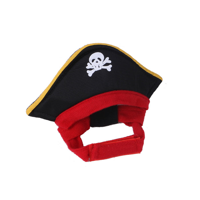 Wholesale Pet Decorations Polyester Halloween Pirate Hat Triangle Set MOQ≥2 JDC-PD-Miaodi003