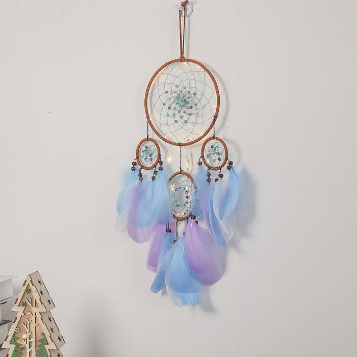 Jewelry WholesaleWholesale Wall Decoration Feather Iron Hoop Dreamcatcher MOQ≥2 JDC-DC-MengS011 Dreamcatcher 萌颂 %variant_option1% %variant_option2% %variant_option3%  Factory Price JoyasDeChina Joyas De China