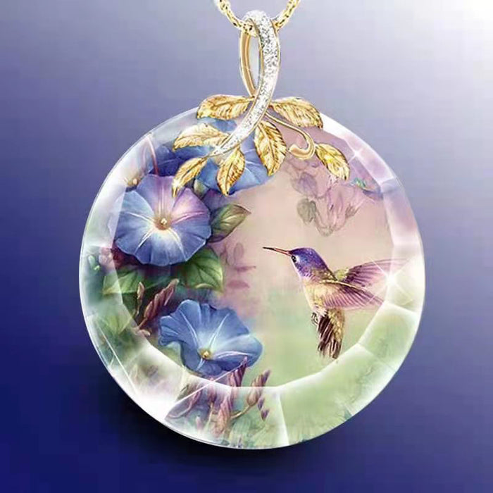 Wholesale creative flower bird necklace pendant MOQ≥2 JDC-NE-ZiB011