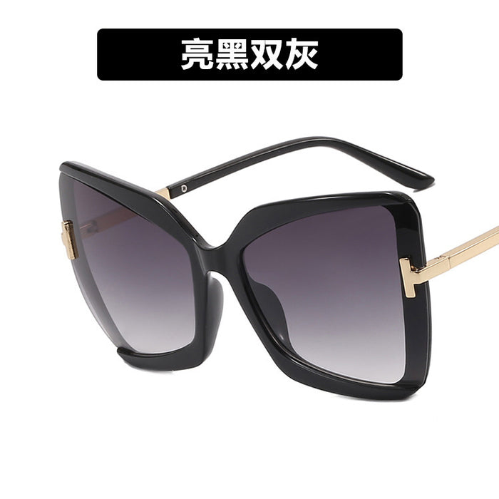 Wholesale Large Frame T-Shape Sunglasses Ladies Cat Eye Butterfly JDC-SG-PLS075