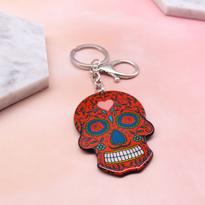 Jewelry WholesaleWholesale acrylic skull color keychain for halloween JDC-KC-LYan001 Keychains 翌焱 %variant_option1% %variant_option2% %variant_option3%  Factory Price JoyasDeChina Joyas De China