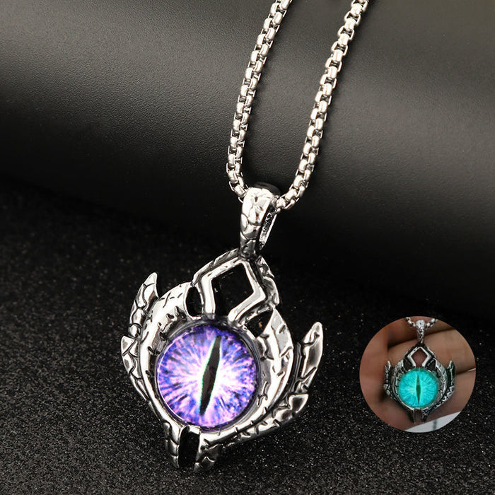 Wholesale Necklace Titanium Steel Luminous Demon Eye Fluorescent MOQ≥2 JDC-NE-DanYuan002