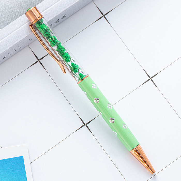 Wholesale Dried Flower DIY Metal Ballpoint Pen MOQ≥2 JDC-BP-Huah058