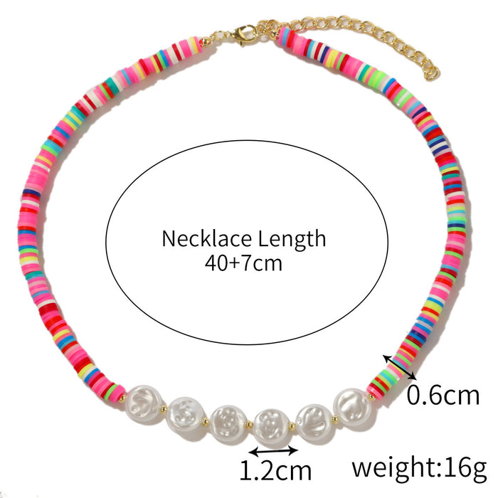 Wholesale summer ins style colored soft ceramic necklace JDC-NE-JiaYi002