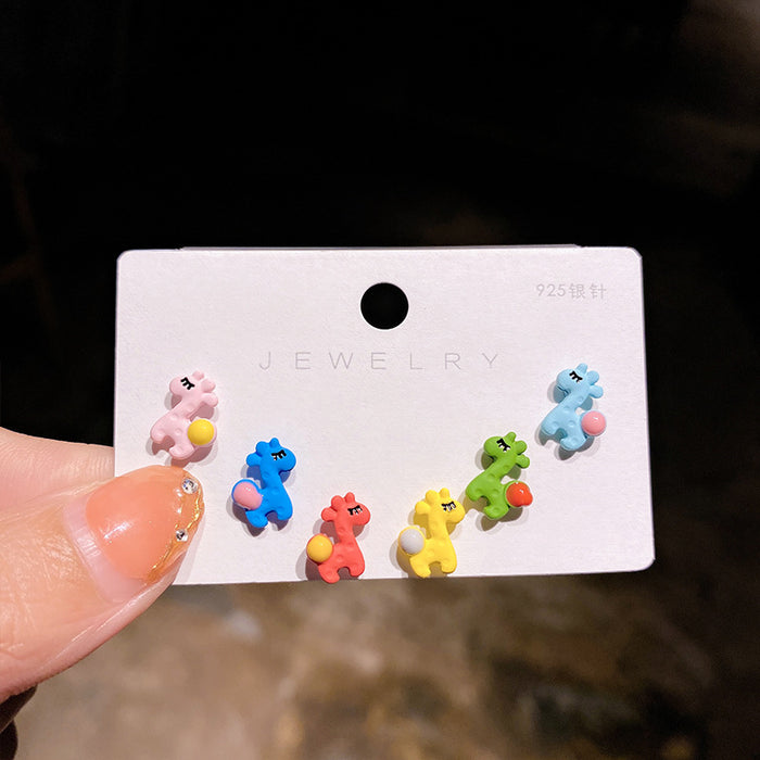 Wholesale Plastic Small Flower Hyun Ya Candy Color Flower Earrings JDC-ES-juzi004