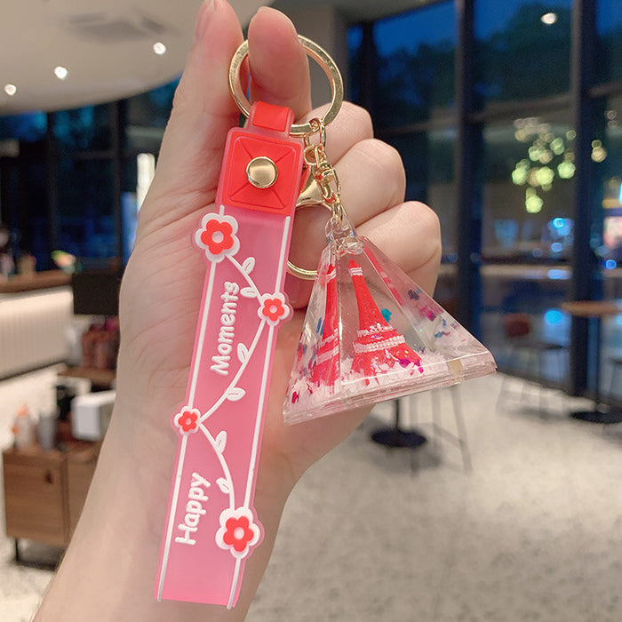 Wholesale into oil Eiffel Tower cute keychain JDC-KC-JCai017