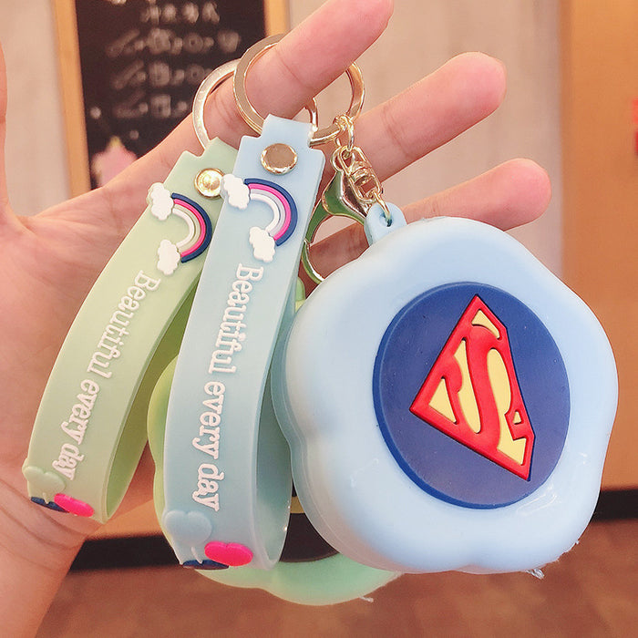 Wholesale cute coin purse keychain cartoon petal silicone JDC-KC-MeiZ021