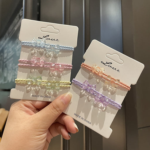 Jewelry WholesaleWholesale Plastic Resin Crystal Bow Rubber Band Hair Rope JDC-HS-ZJia006 Hair Scrunchies 珍佳 %variant_option1% %variant_option2% %variant_option3%  Factory Price JoyasDeChina Joyas De China