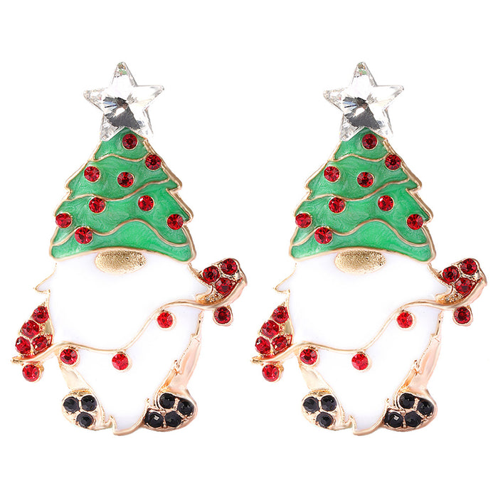 Wholesale Earrings Alloy Drop Oil Christmas MOQ≥2 JDC-ES-SHIYU002