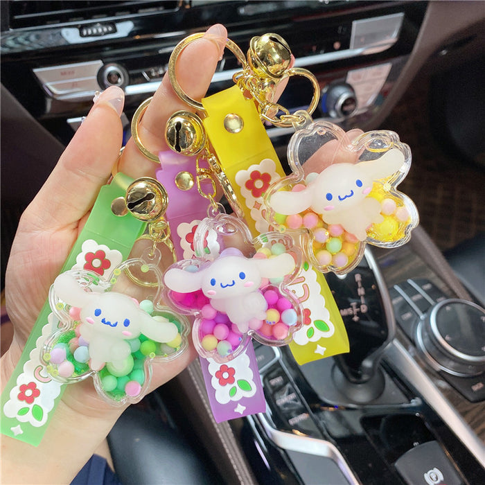 Wholesale Keychains PVC Acrylic Hardware Luminous Quicksand Bottle Cute Cartoon JDC-KC-TianC002