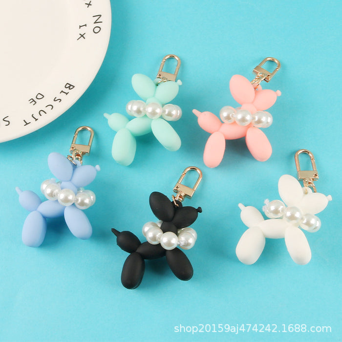 Jewelry WholesaleWholesale Silicone Pearl Balloon Dog Keychain JDC-KC-YiHan008 Keychains 伊菡 %variant_option1% %variant_option2% %variant_option3%  Factory Price JoyasDeChina Joyas De China