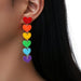 Jewelry WholesaleWholesale rainbow red orange yellow green blue purple six-color acrylic tassel love heart ear acupuncture JDC-ES-Zhulong001 Earrings 驻龙 %variant_option1% %variant_option2% %variant_option3%  Factory Price JoyasDeChina Joyas De China