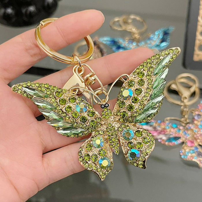 Wholesale Retro New Rhinestone Butterfly Keychain MOQ≥2 JDC-KC-CH036