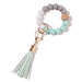 Jewelry WholesaleWholesale Silicone Bead Bracelet Wooden Bead Tassel Keychain JDC-KC-JinHan001 Keychains 金涵 %variant_option1% %variant_option2% %variant_option3%  Factory Price JoyasDeChina Joyas De China