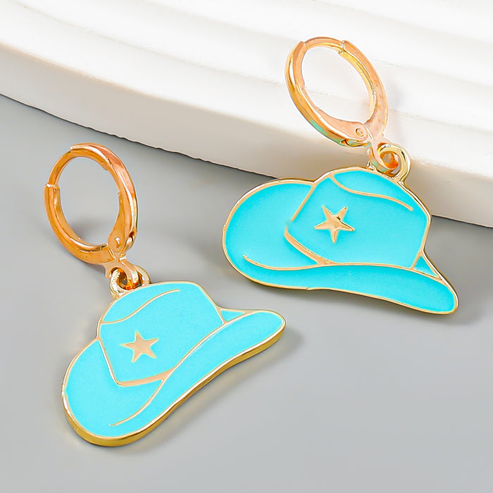 Wholesale Earrings Alloy Drip Cowboy Hat Fashion JDC-ES-JL1054