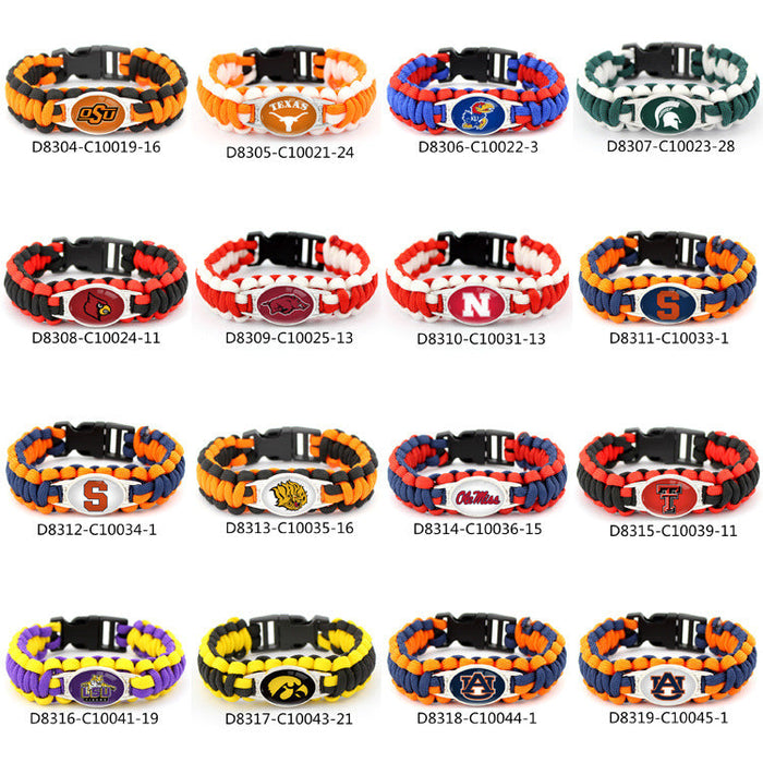 Wholesale Sports Style Rugby Team Woven Bracelets JDC-BT-BaB021