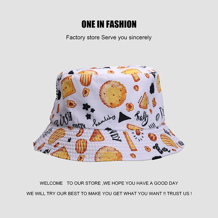 Wholesale fisherman hat printing funny graffiti double sided sun hat JDC-FH-WanY004