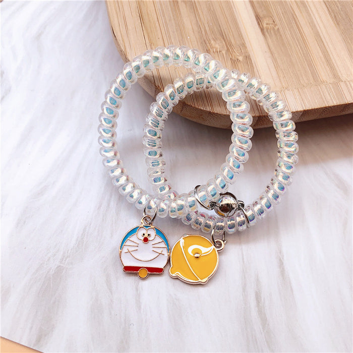 Jewelry WholesaleWholesale magnet hair ring telephone wire rope cartoon rubber band bracelet (F) JDC-BT-WeiY012 Bracelet 薇雅 %variant_option1% %variant_option2% %variant_option3%  Factory Price JoyasDeChina Joyas De China