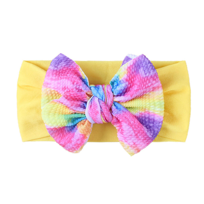 Wholesale baby nylon printed double bow Bandana sweatband JDC-HD-ML031