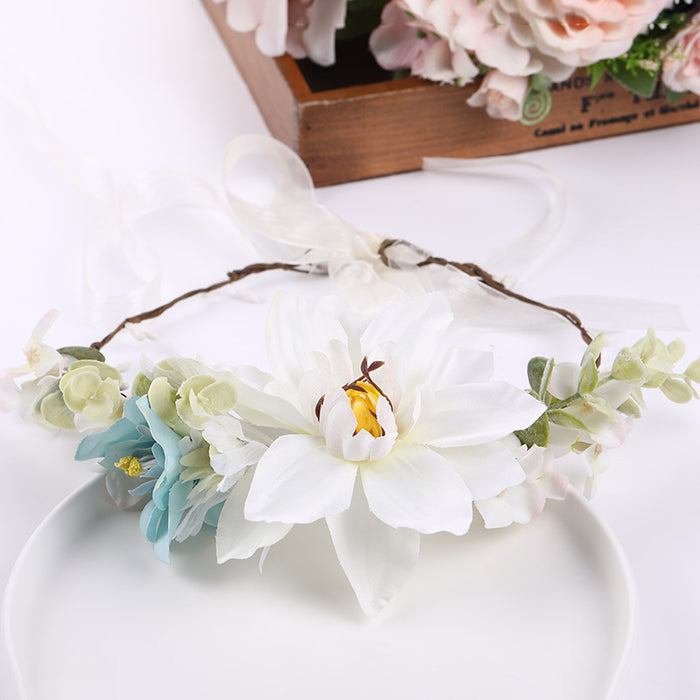 Wholesale Headband Fabric Plastic Bride Simulation Garland Dress Accessories MOQ≥2 JDC-HD-XINY004