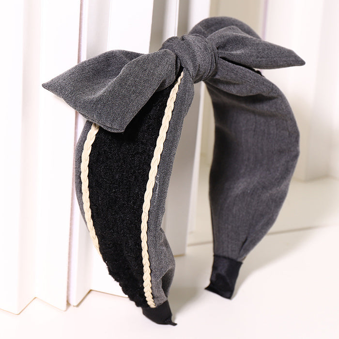 Wholesale fabric bow headband sweet wool MOQ≥2 JDC-HD-MIs008