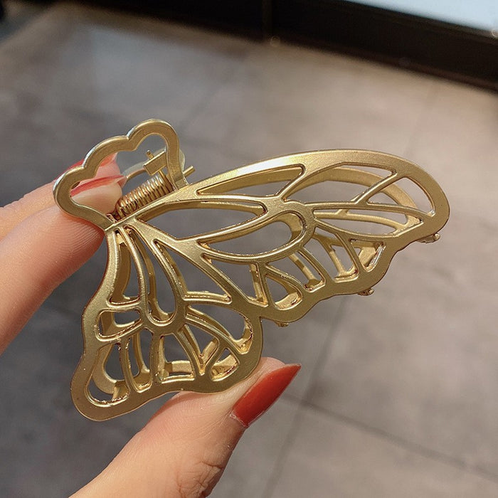 Wholesale Simple Metal Large Grab Clip Butterfly Love JDC-HC-Hengx004