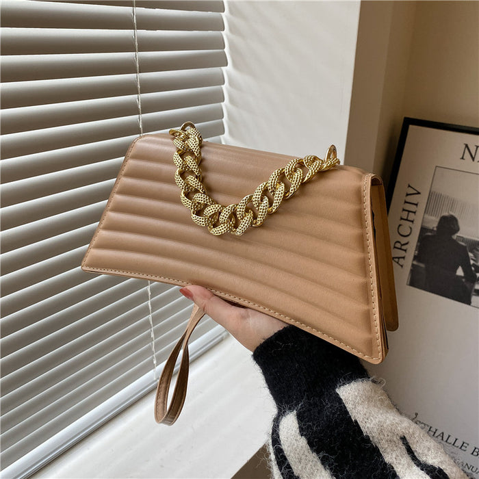 Wholesale PU Crease Stripe Shoulder Bag JDC-SD-HZD036