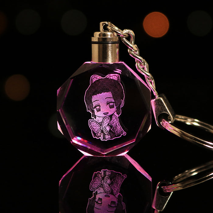 Wholesale Keychains Crystal LED Anime Peripherals Colorful Glow MOQ≥2 JDC-KC-LuoQ001