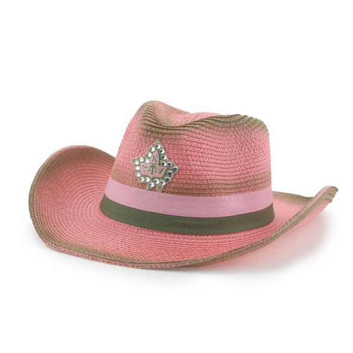 Jewelry WholesaleWholesale Pink Western Cowboy Hat Pentagram Straw Hat JDC-FH-Guanchuan010 Fashionhat 冠川 %variant_option1% %variant_option2% %variant_option3%  Factory Price JoyasDeChina Joyas De China